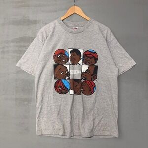 Vintage Fubu Fat Albert Grey Platinum Jeans Shirt Graphic Print Y2K XL